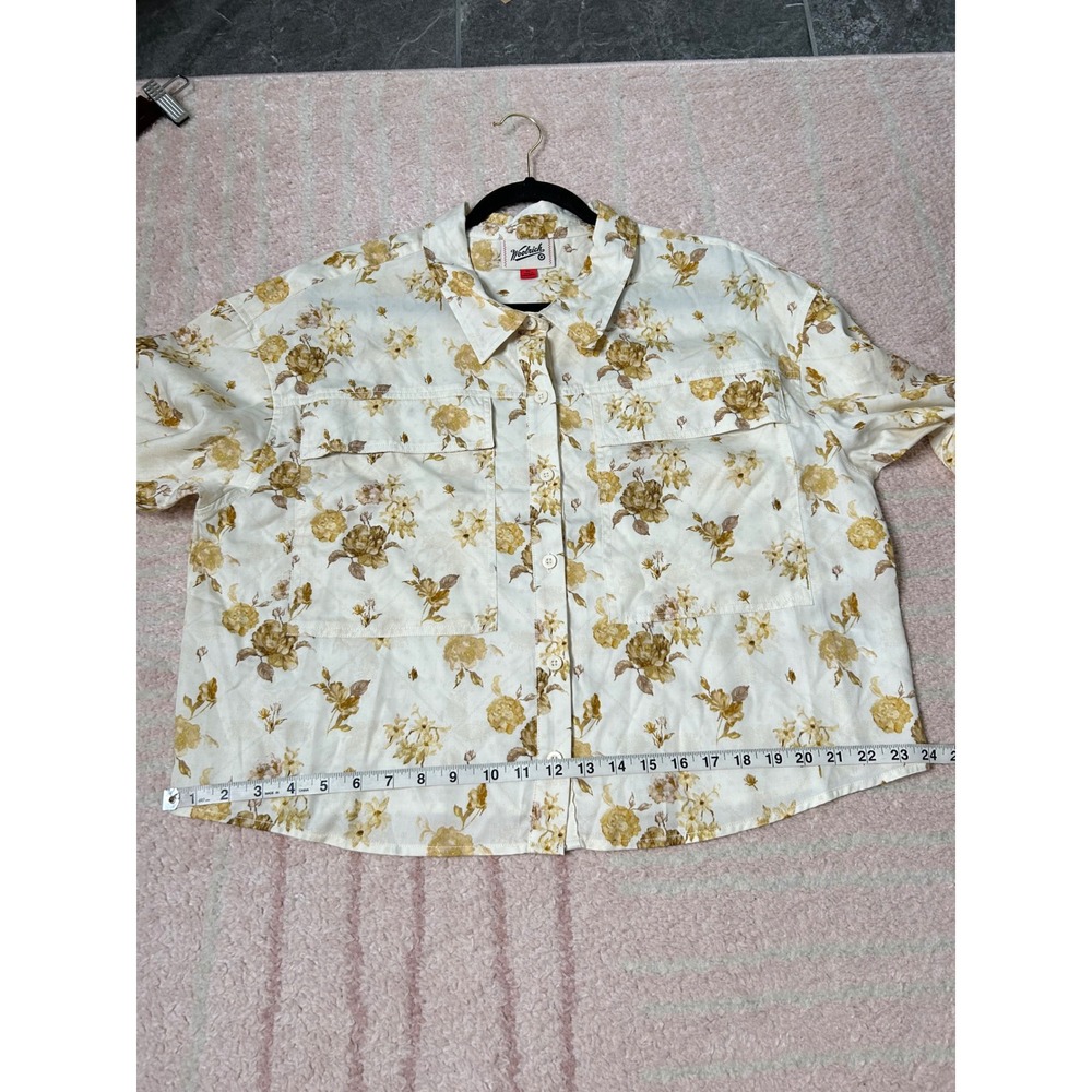 Woolrich x Target Floral Cropped Boxy Button Front Blouse Size XL Like New Fall - Picture 7 of 9